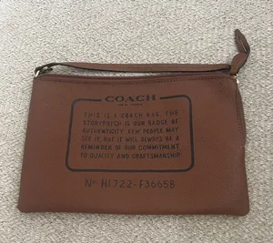 Coach Storypatch Badge pouch Brown Leather Clutch thumbnail 1