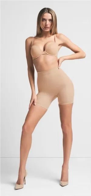 Skims Seamless Sculpt Mid Thigh Short Sand‎ NWOT size S thumbnail 1
