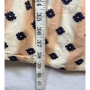Maeve Anthropologie Striped Embroidered Cotton Sundress Tan Navy 4 thumbnail 13