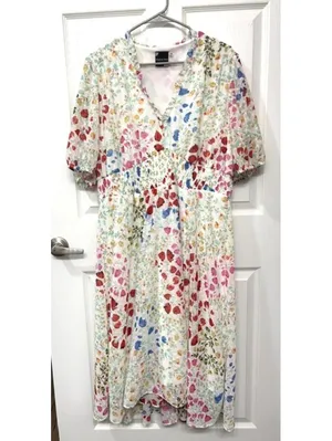 Maison Tara Bright Floral Midi Dress Garden Party Bloomcore Tea Party‎ Easter 16 thumbnail 3