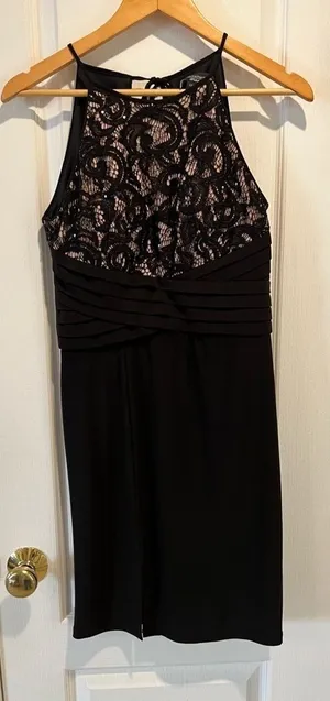 R&M Richards petite black lace cocktail dress size 4 petite thumbnail 1