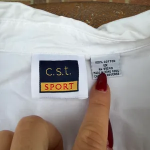 C.s.t sport vtg White oversized cotton button up shirt Size XL #minimalist #preppy #summer #corporate thumbnail 6