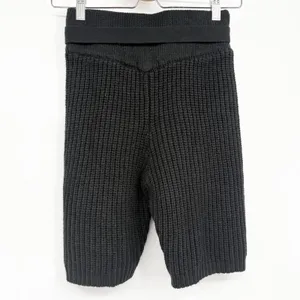 Maniere De Voir Womens Black Waffle Knit Belted Parisian Charm Shorts Size S thumbnail 4
