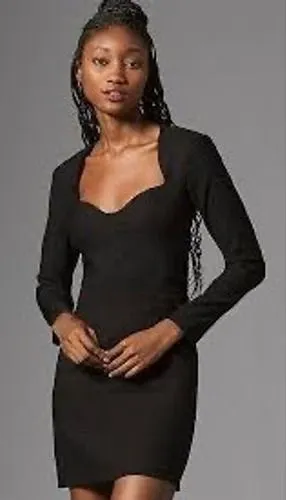Anthropologie Sweetheart Mini Dress Women 8 Black LBD Minimalist Romantic Modern thumbnail 1