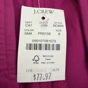 J.Crew‎ Kallie Pant Womens 8 Fuchsia Hot Pink Straight Ankle Career Stretch NWT thumbnail 16