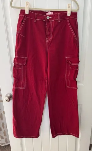 TRTR Red Cargo Pants with Contrast Stitching Size undefined thumbnail 1