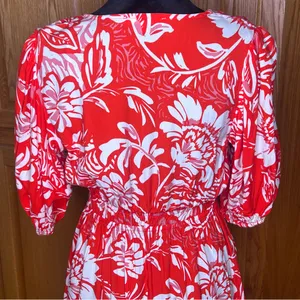Abel the Label Floral Print Puff Sleeve Smocked Waist Mini‎ Dress Size Medium thumbnail 8