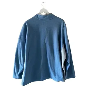 Lands’ End ¼ ZIP Fleece Blue Gray Long Sleeves Soft Cozy Unisex Jacket 3X #1308 thumbnail 13
