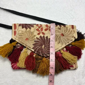 Boho Floral Embroidered‎ with tassels Women's crossbody Bag thumbnail 5