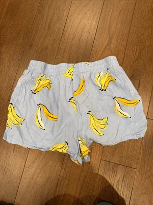 Joyspun Banana-Print Light Blue Pajama Set Size Medium 8/10 - C27-177 thumbnail 10