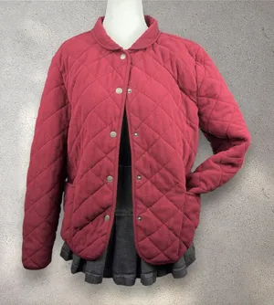 Great Northwest Quilted Fleece Jacket Women's L Red Peter Pan Granny Cabincore thumbnail 1