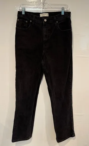 Abercrombie and Fitch‎ Black High-Rise Straight Jeans thumbnail 1
