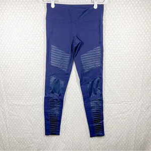 Alo Yoga Dark‎ Blue Mid Rise Moto Leggings thumbnail 2