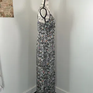 Prómesa Floral Ditsy Print Maxi Dress Black V-Neck Adjustable Strap XL Boho thumbnail 2
