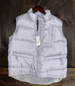 American Eagle NEW Women's M Performance Puffer Jacket Vest Down‎ Filled Gray thumbnail 1