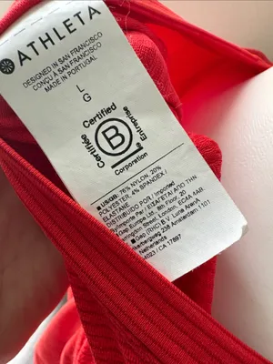 Athleta Momentum Seamless Short Sleeve Tee, Cardinal Stripe, Size Large thumbnail 6