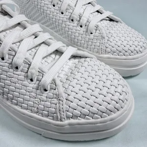 On‎ 34th Size-6M Women's Lusille Woven Lace-up Sneakers, White thumbnail 7