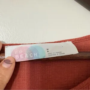 Free People Beach 2 Piece Lounge Set Small Terracotta Ribbed Crop Top Mini Skirt thumbnail 7