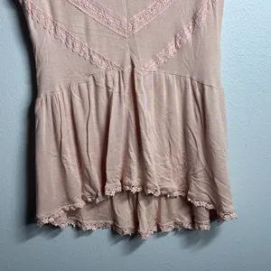 Victoria’s Secret Top Women’s Small Petite Orange Semi-Sheer Peplum Sleeveless‎ thumbnail 3