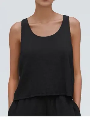 EVERLANE Naia Ripple Tank black size Large Petite thumbnail 1