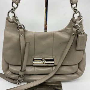 Coach Medium Gray Leather Crossbody Bag/Handbag thumbnail 3