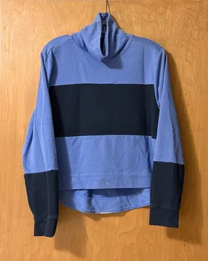 Adidas Cowl Neck Colorblock Pullover Sweatshirt‎ Blue Navy Women's XL thumbnail 1