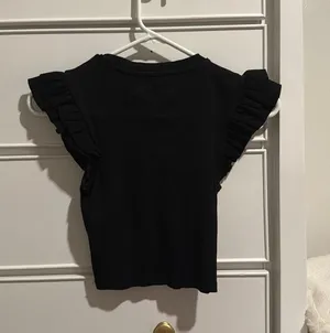ZARA Black Ruffle Top thumbnail 2