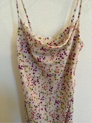 Nasty Gal Blush Floral Cowl Neck Slip Dress 6 thumbnail 4