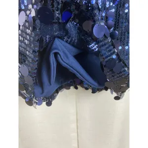 Stacees Dark Navy Sequin Mini Dress Sz.8 NWT Blue thumbnail 12