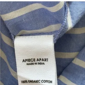 Apiece Apart Adorna Smocked Striped Cotton Mini Dress Blue White Size Medium thumbnail 9