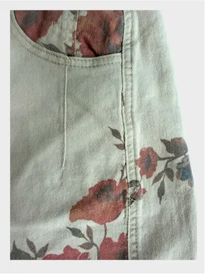 Easel Floral Print Barrel Denim Pants Size M thumbnail 8