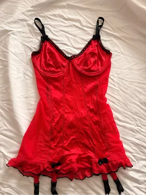 Victoria Secret Red Satin bustier thumbnail 1