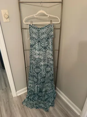 ee:some Green Strapless Maxi Dress thumbnail 4