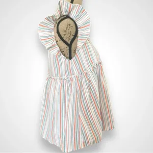 VINE & LOVE Women's Striped V-neck Flutter Sleeve Babydoll Top Small‎ | EUC thumbnail 2