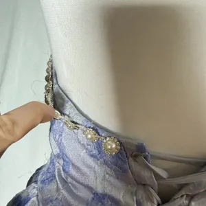 Altar'd State Jacquard Corset Gown Women’s M (6-8) Maxi Dress Blue Skye Floral thumbnail 14