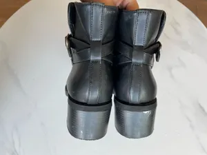 LOFT Women Heel Ankle Boots Black Size 10M Faux Leather Zip thumbnail 5