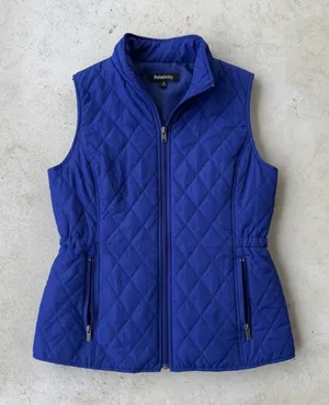 Relativity Women’s Quilted Puffer‎ Vest Blue Full Zip Lightweight Size Medium thumbnail 1