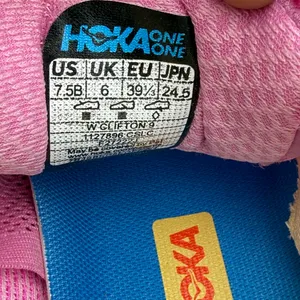 Hoka One One Clifton 9 Pink Running Shoes with White Diagonal Stripes #running #athletic women size 7.5 ( new no box) thumbnail 8
