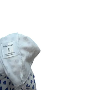 Roller Rabbit Blue Heart‎ Pajama Top Pima Cotton Henley Sleep Shirt Size Small thumbnail 10