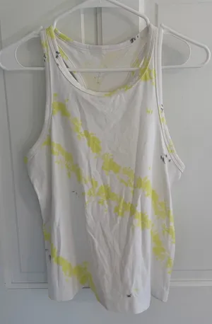 Lululemon Cool Racerback To Dye For Tank Yellow White thumbnail 1