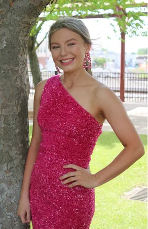 Hot pink Hoco dress thumbnail 1