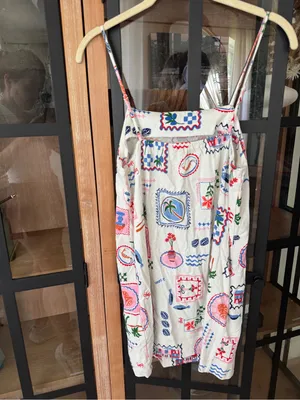 Monteau mini dress stamps doodles square neck sleeveless tropical print thumbnail 6