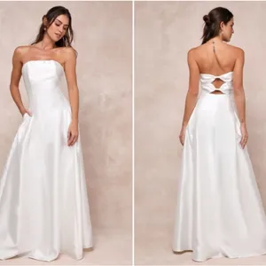 LULUS Bridal Wedding Rehearsal Dinner Reception Bustier Maxi Dress • Large NWOT thumbnail 2