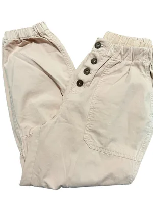 Free People Women’s Size S Blush Pink Cropped Button Front Jogger Pants thumbnail 4