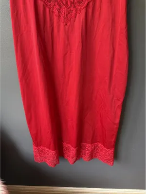 Red Lace Trim Slip Dress thumbnail 4