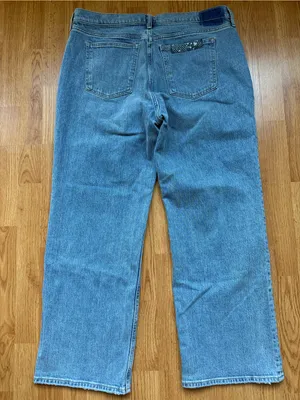 Abercrombie & Fitch 90’s Relaxed Straight-Leg Jeans Patchwork Jeans Size 33 thumbnail 6
