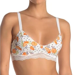Free People Intimately Mari Printed Bralette in Ivory Combo thumbnail 1