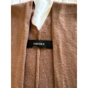 Forever 21 Poncho Open Front Fringe Boho Earthy Gilmore Girls Preppy Brown Fall thumbnail 6