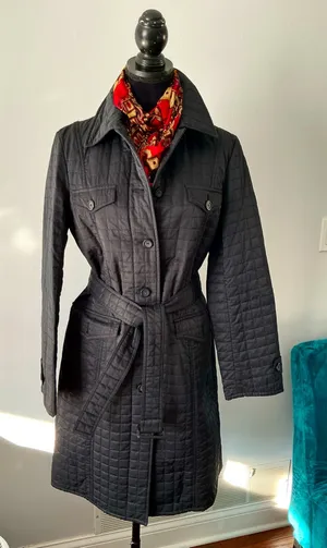 Elegant quilted trench coat 🌹🌹 thumbnail 1