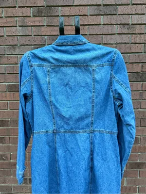 Frye Western Denim Dress Womens Large Blue Country Cowgirl Button Front Mini EUC thumbnail 8